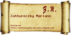 Zathureczky Mariann névjegykártya